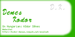denes kodor business card